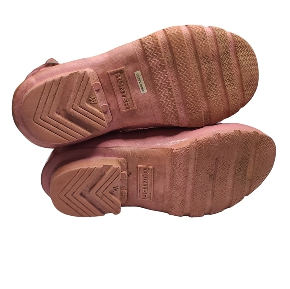 Hunter Light Pink Shimmer Tall Rain Boots Girls 3 - Picture 11 of 13